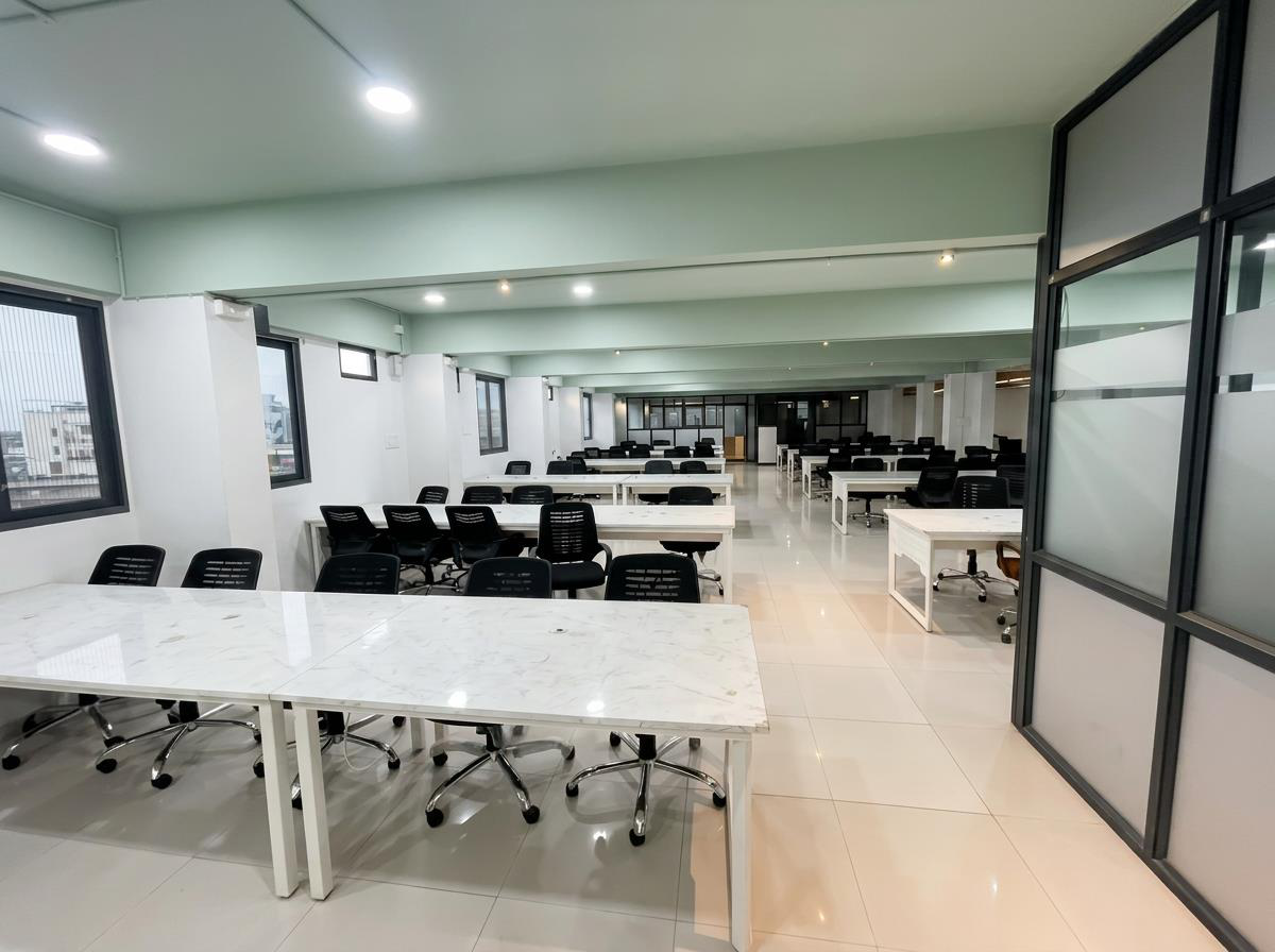SVEO Patan conference hall and workstation rows